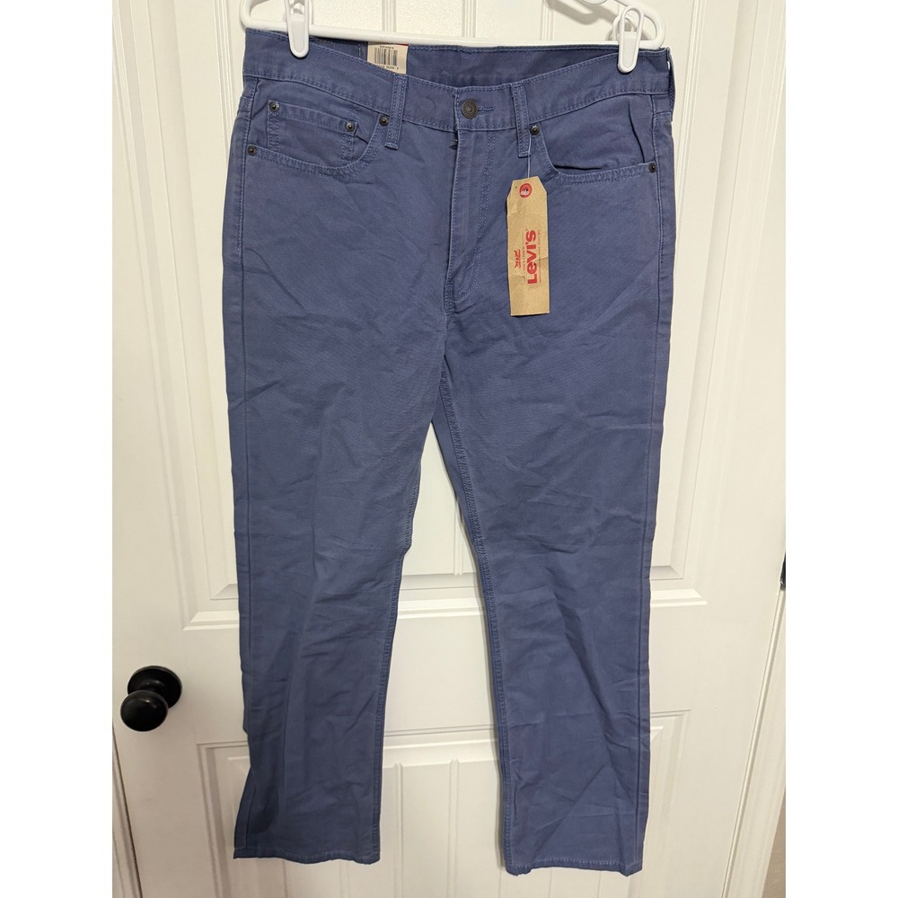 Levi's Pants Mens 33x30 514 Straight Fit Blue Twill Canvas Chinos NEW
